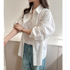 Korean Style Women's Loose Casual Plus Size Shirt