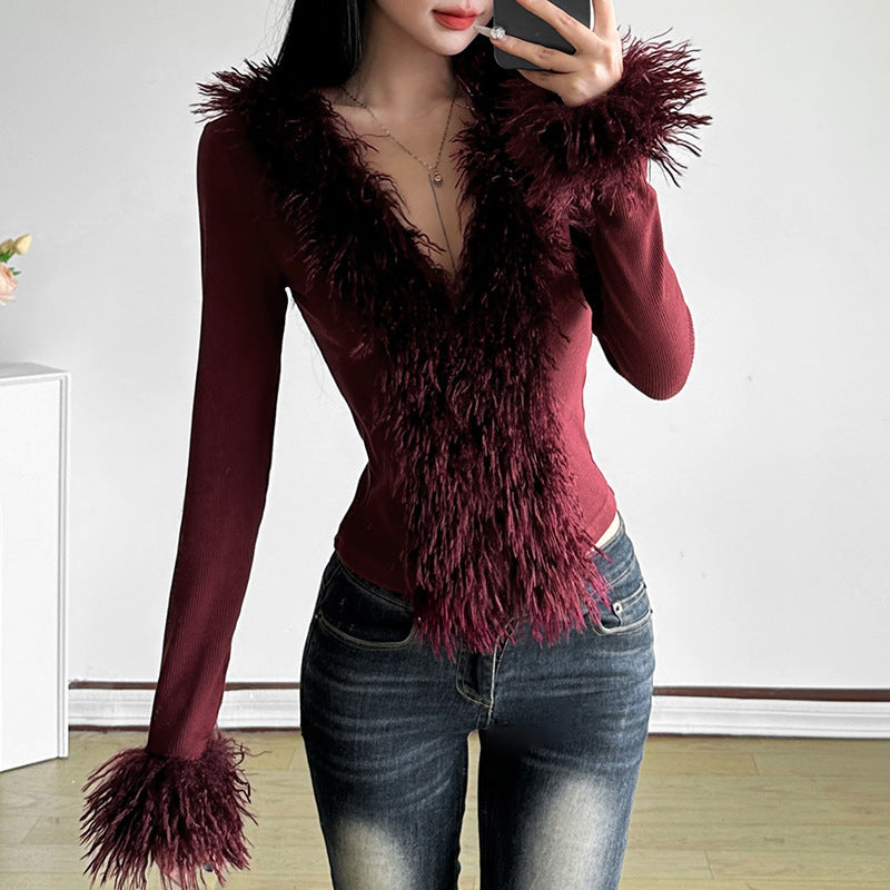 V-neck Cardigan Slimming Top For Women
