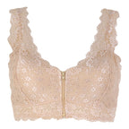 Cross-border Front Buckle Bra Front Zipper Sexy Lace Bra Vest Bra Upper Support Thin Underwear