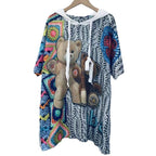 Diamond-embedded Design Printed Women's Loose Sweater Top