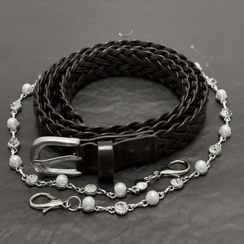 Hand-woven Decorative Pearl Waist Chain