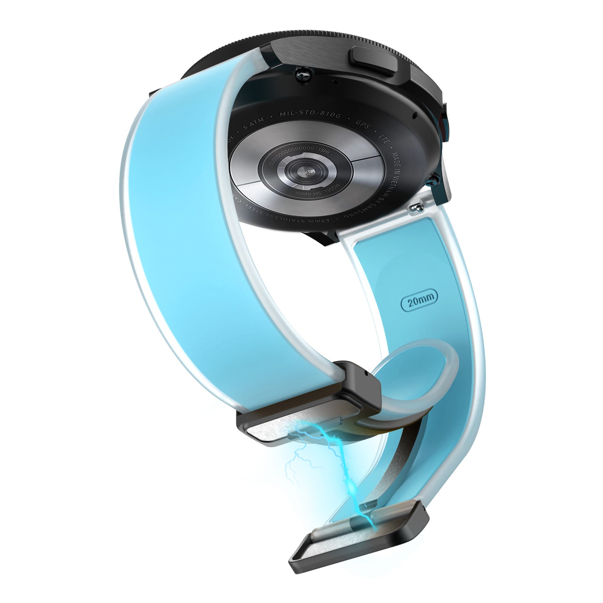 Universal Folding Magnetic Buckle Transparent Silicone Strap